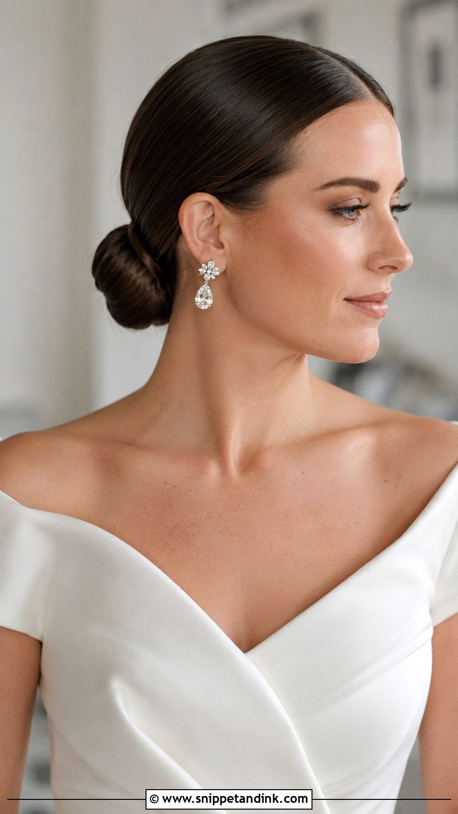 Sleek Low Chignon - Snippet and Ink - 25 Bride Hair Styles