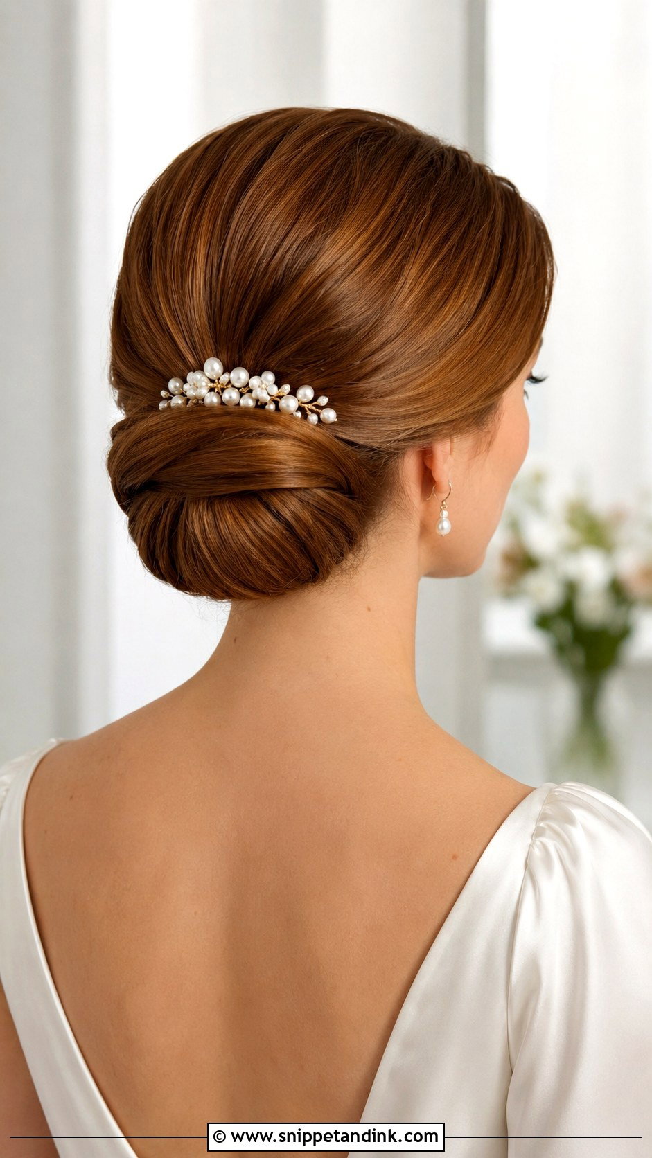 Sleek Low Chignon Bridal Hairstyle - Snippet and Ink - 15 Sleek Bridal Hairstyles
