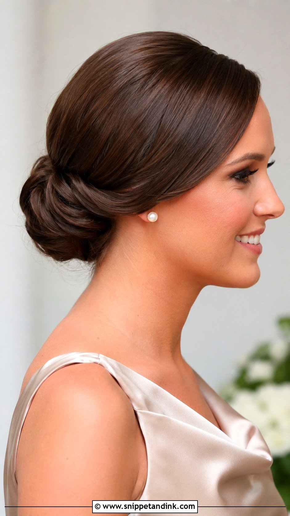 Sleek Low Chignon Bridesmaid Updo - Snippet and Ink - 20 Updo for Wedding Bridesmaid Ideas