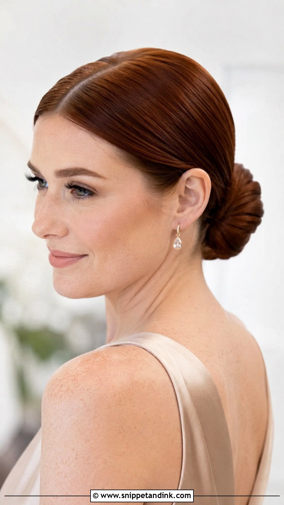Sleek Low Chignon Bridesmaid Updo - Snippet and Ink - 20 Bridesmaid Updo for Long Hair Ideas