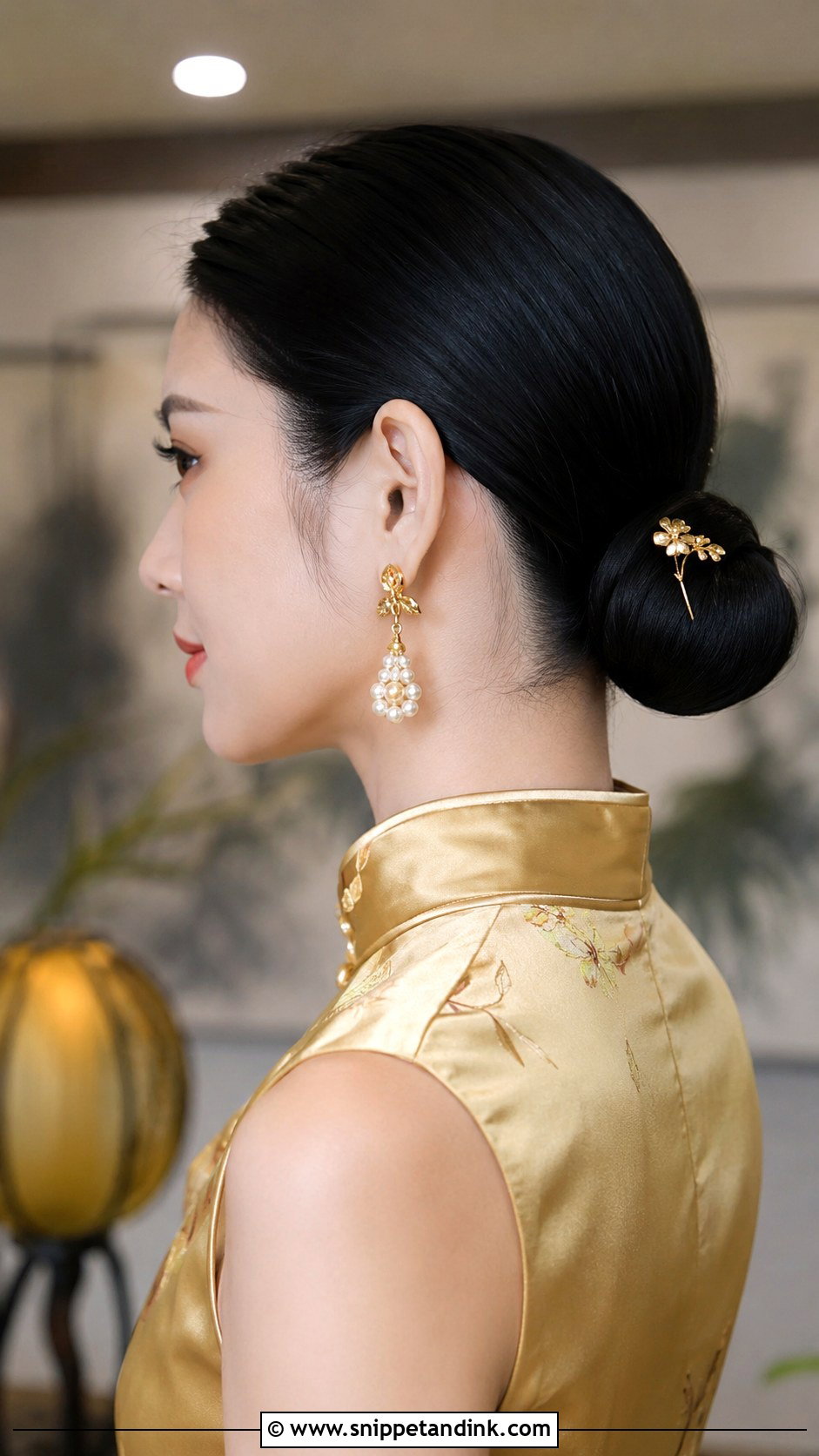 Sleek Low Chignon Bun - Snippet and Ink - 20 Sangjit Hairstyle Ideas