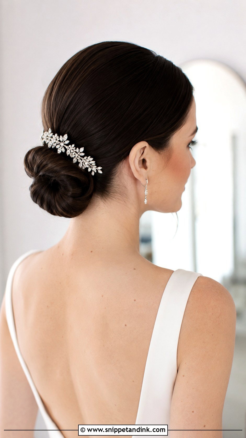 Sleek Low Chignon Wedding Hairstyle - Snippet and Ink - 20 Western Wedding Hairstyles