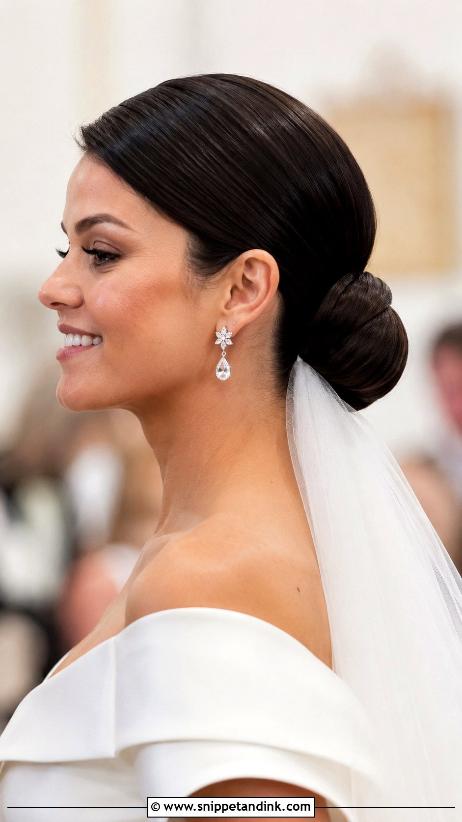 Sleek Low Chignon Wedding Hairstyle - Snippet and Ink - 35 Hair Styles for Wedding