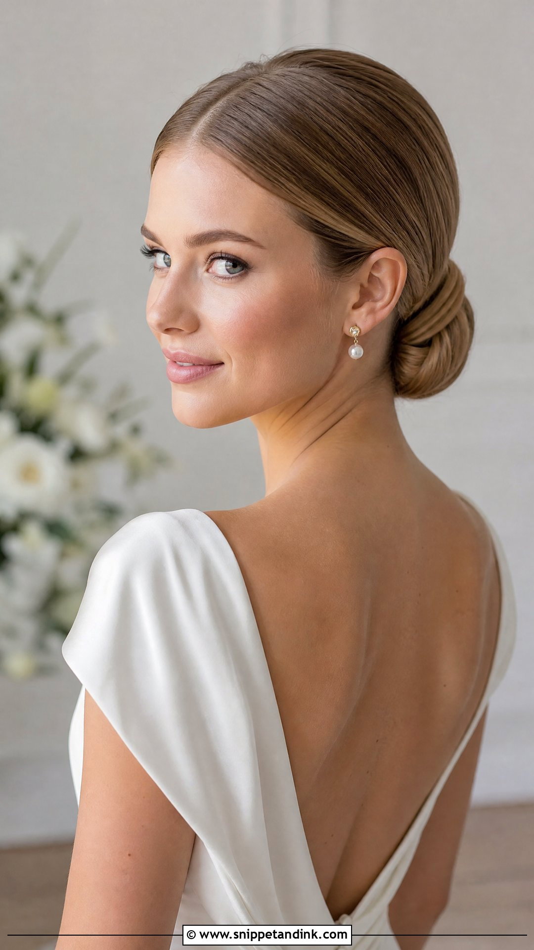 Sleek Low Chignon Wedding Updo For Long Hair - Snippet and Ink - 20 Up Hairstyles for Long Hair Wedding