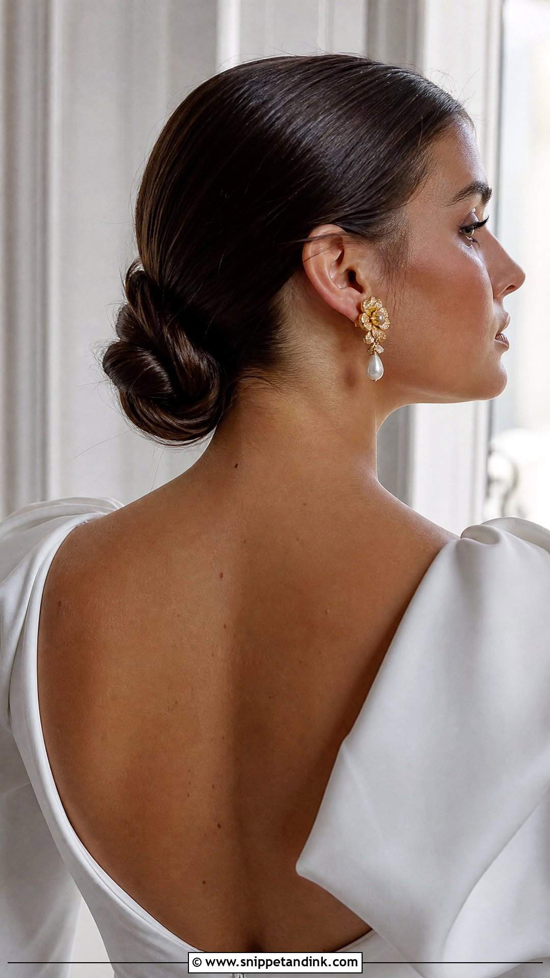 Sleek Low Knot - Snippet and Ink - 20 Simple Long Hair Wedding Hairstyles