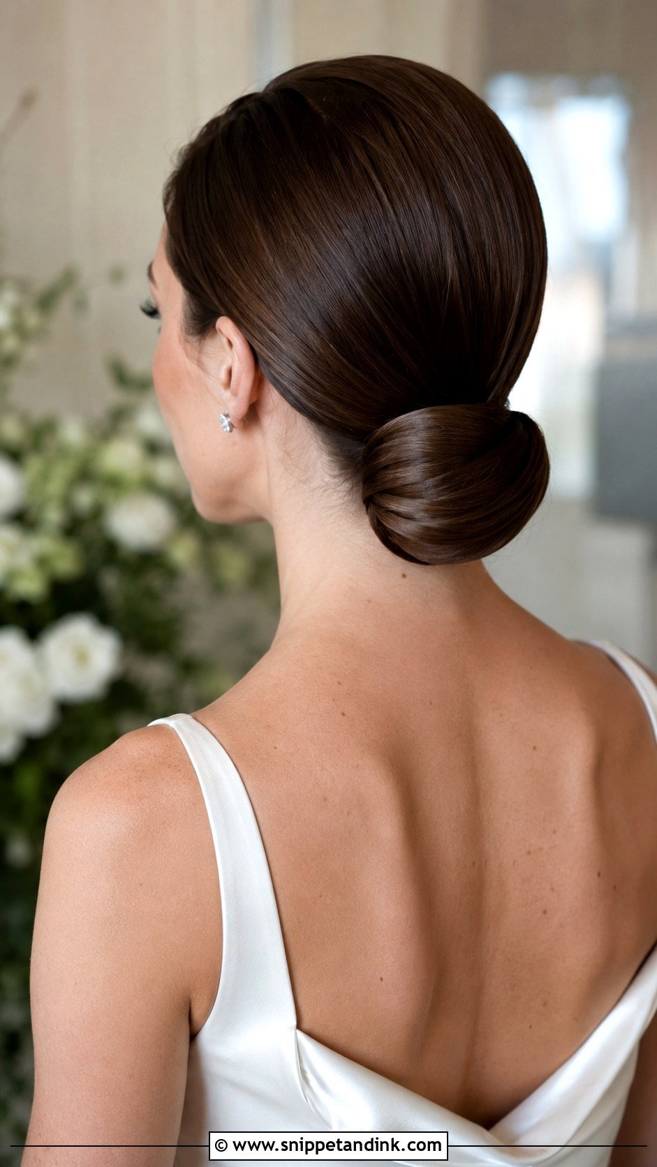 Sleek Low Knot - Snippet and Ink - 35 Wedding Hair Updo Ideas
