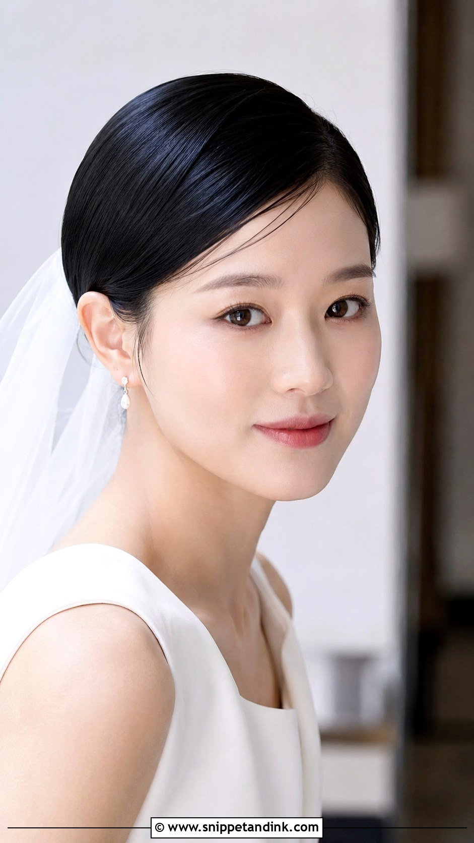 Sleek Low Part with Glossy Finish - Snippet and Ink - 30 Classy Wedding Hair Down Ideas
