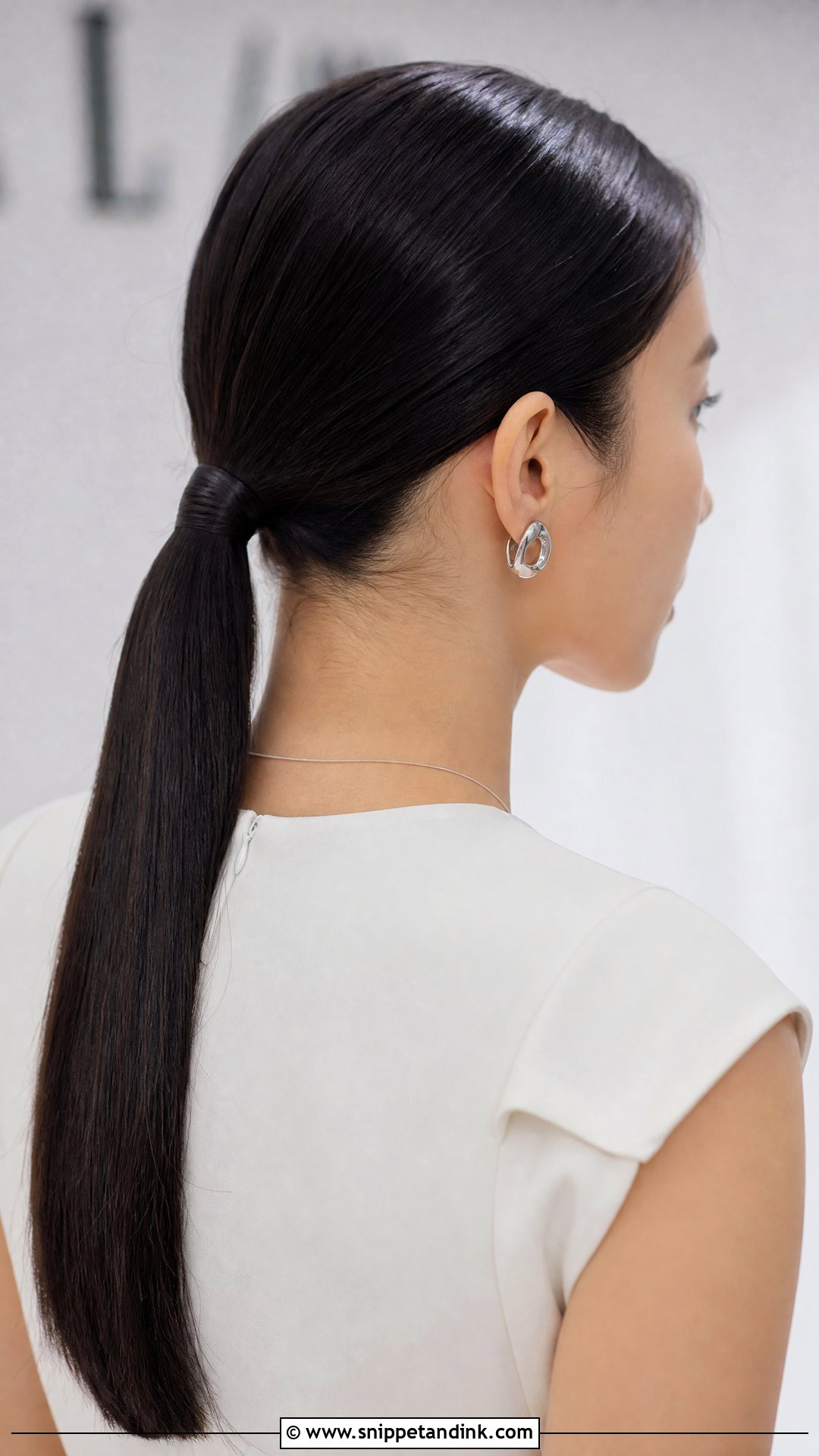 Sleek Low Ponytail - Snippet and Ink - 30 Medium Wedding Guest Hairstyles