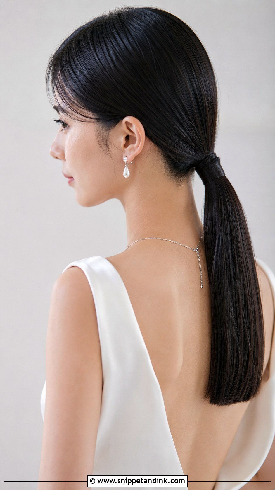 Sleek Low Ponytail - Snippet and Ink - 35 Wedding Hair Ideas