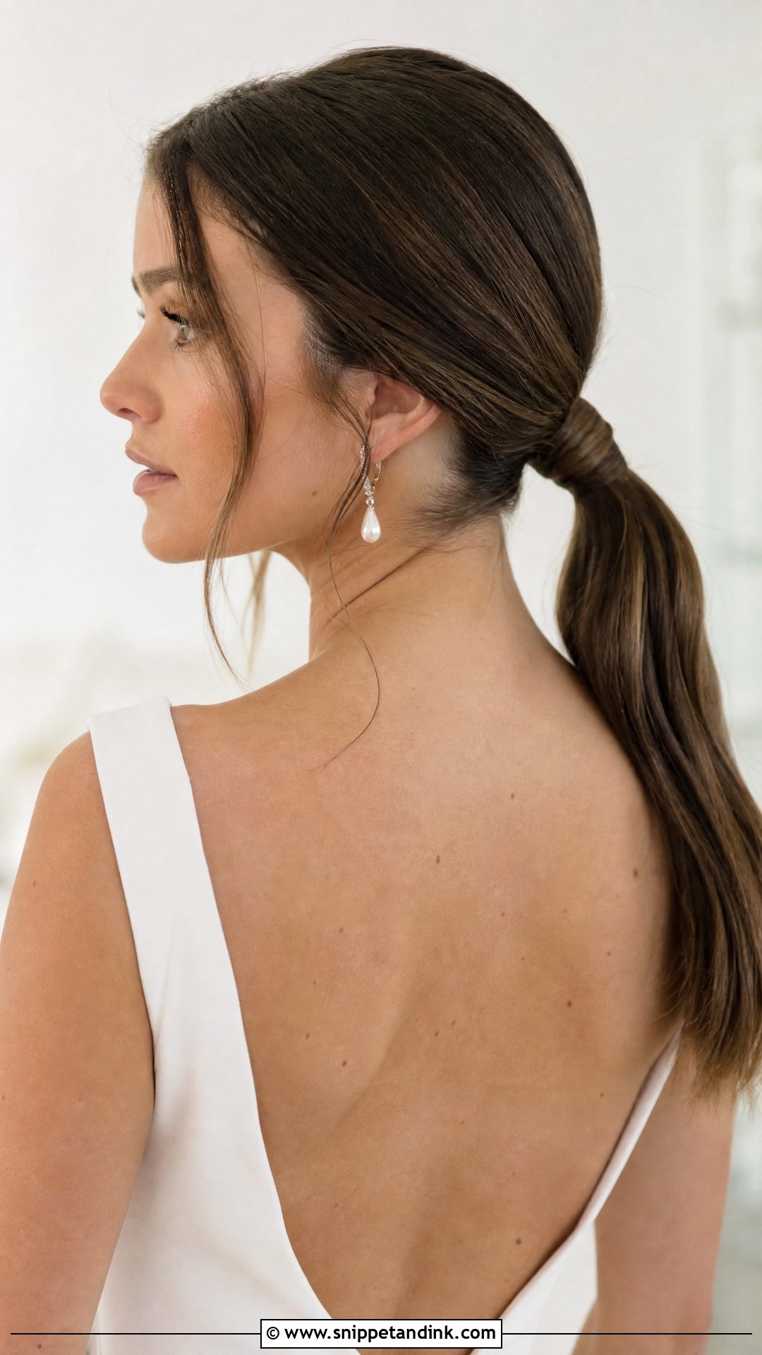 Sleek Low Ponytail - Snippet and Ink - 20 Elegant Bride Hairstyles