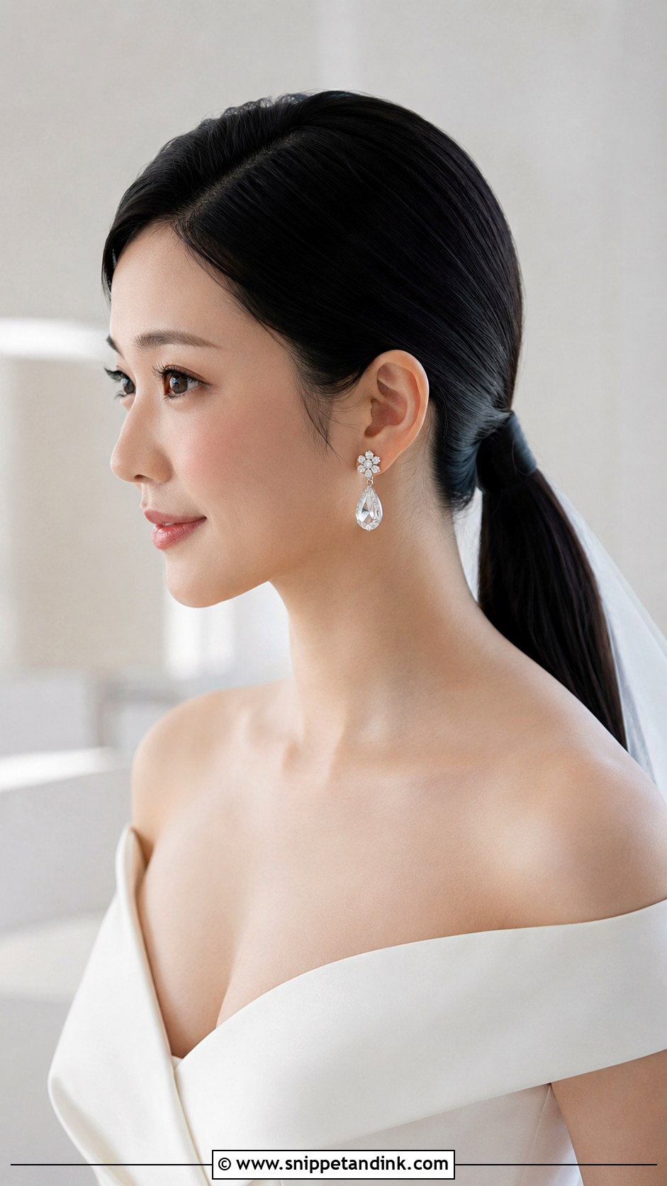 Sleek Low Ponytail - Snippet and Ink - 20 Hair Styles for Medium Hair Wedding