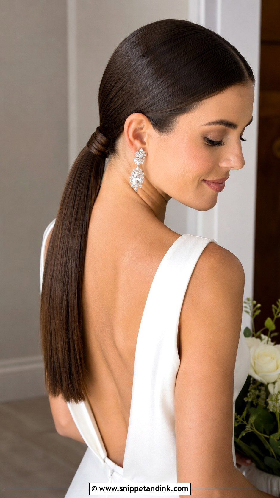 Sleek Low Ponytail - Snippet and Ink - 20 Hollywood Bridal Hair Ideas