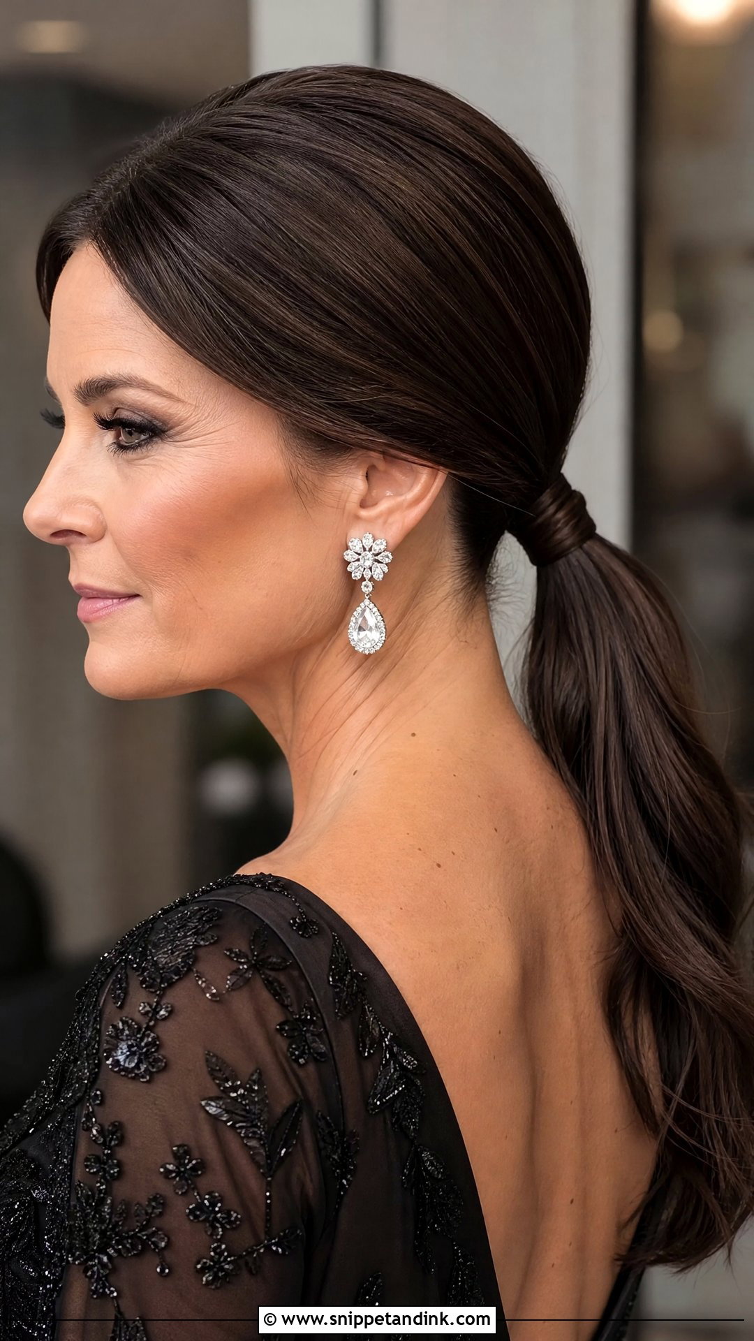 Sleek Low Ponytail - Snippet and Ink - 20 Mother Hairstyles for Wedding