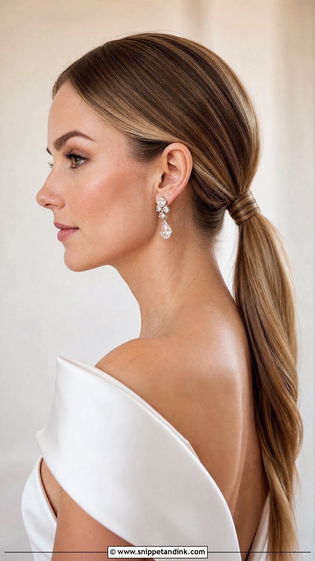 Sleek Low Ponytail - Snippet and Ink - 20 Wedding Hair Design Ideas