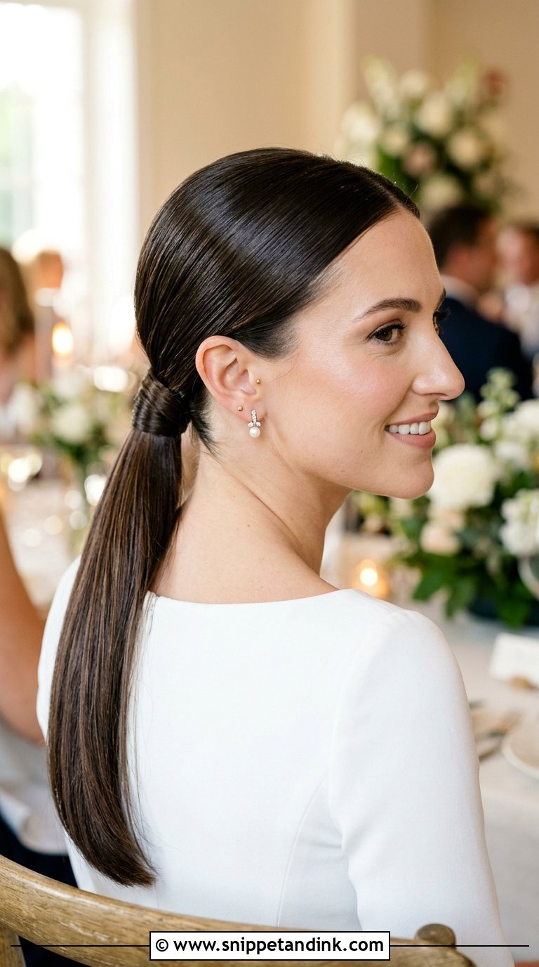 Sleek Low Ponytail - Snippet and Ink - 20 Bridal Hair Styling Ideas