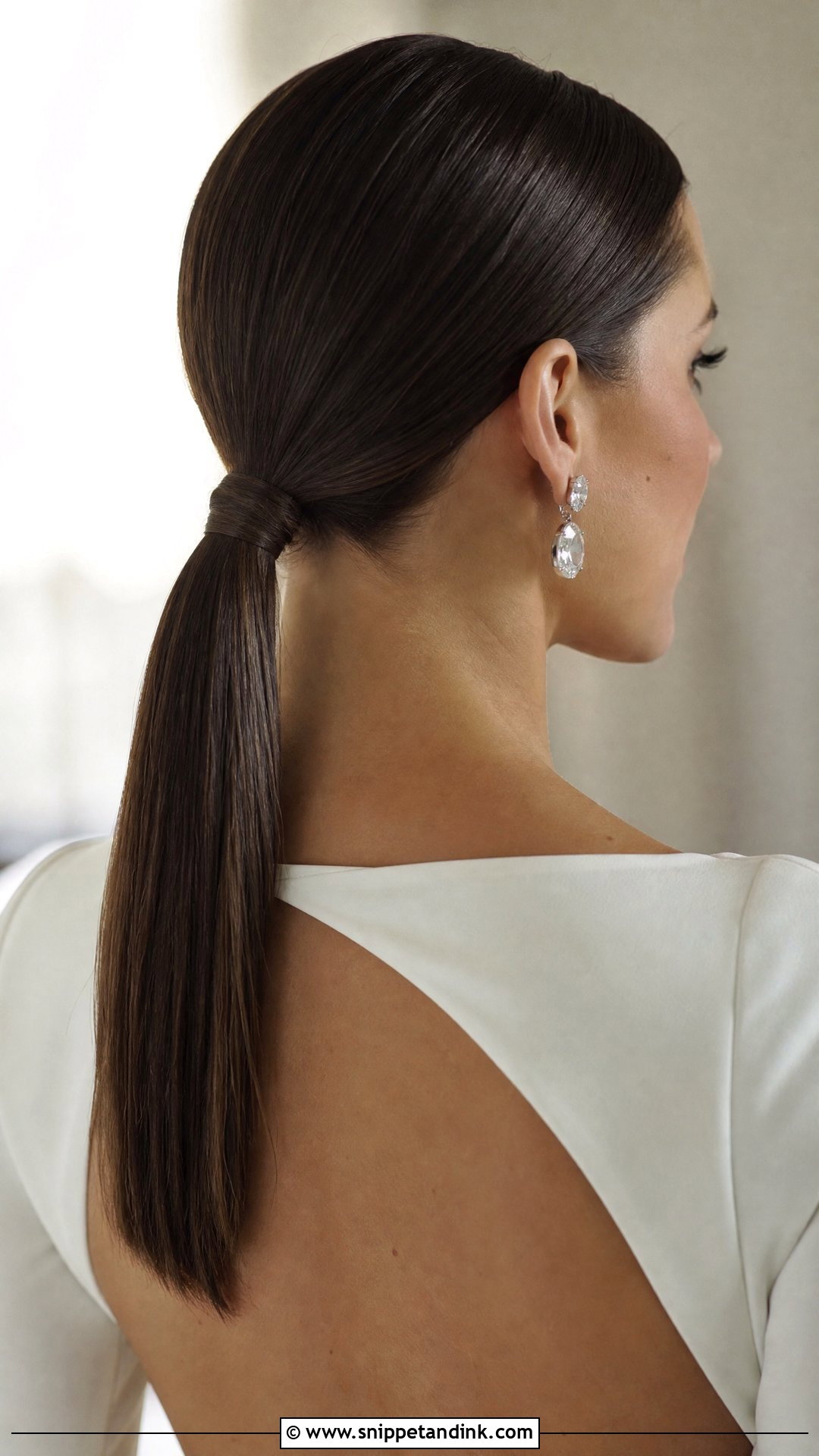 Sleek Low Ponytail - Snippet and Ink - 20 Wedding Hairstyles 2024