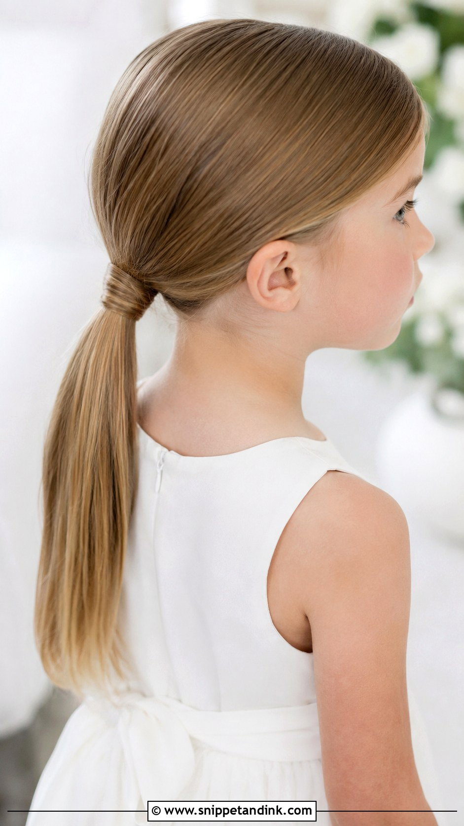 Sleek Low Ponytail - Snippet and Ink - 25 Childrens Wedding Hair Ideas