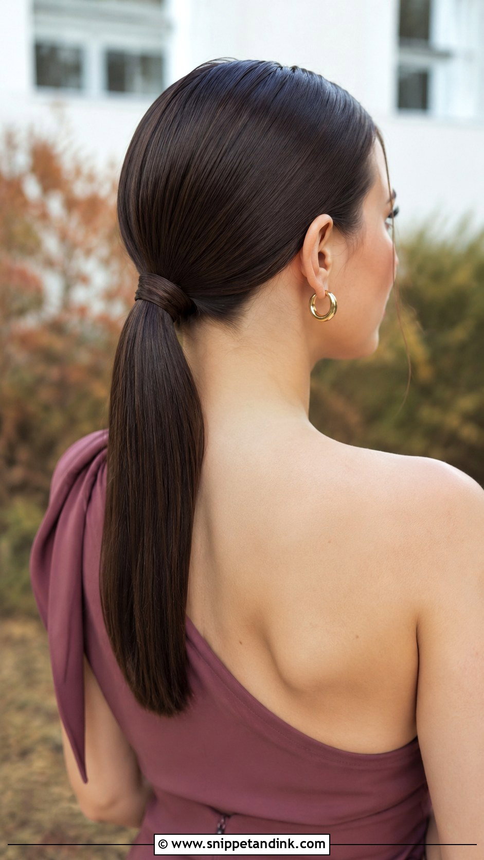 Sleek Low Ponytail - Snippet and Ink - 20 Bridal Party Hairstyles
