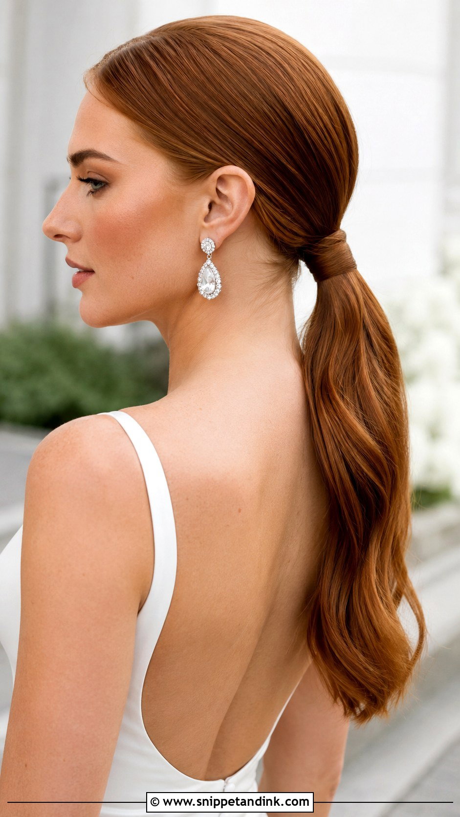 Sleek Low Ponytail - Snippet and Ink - 25 Simple Bridal Hair Ideas