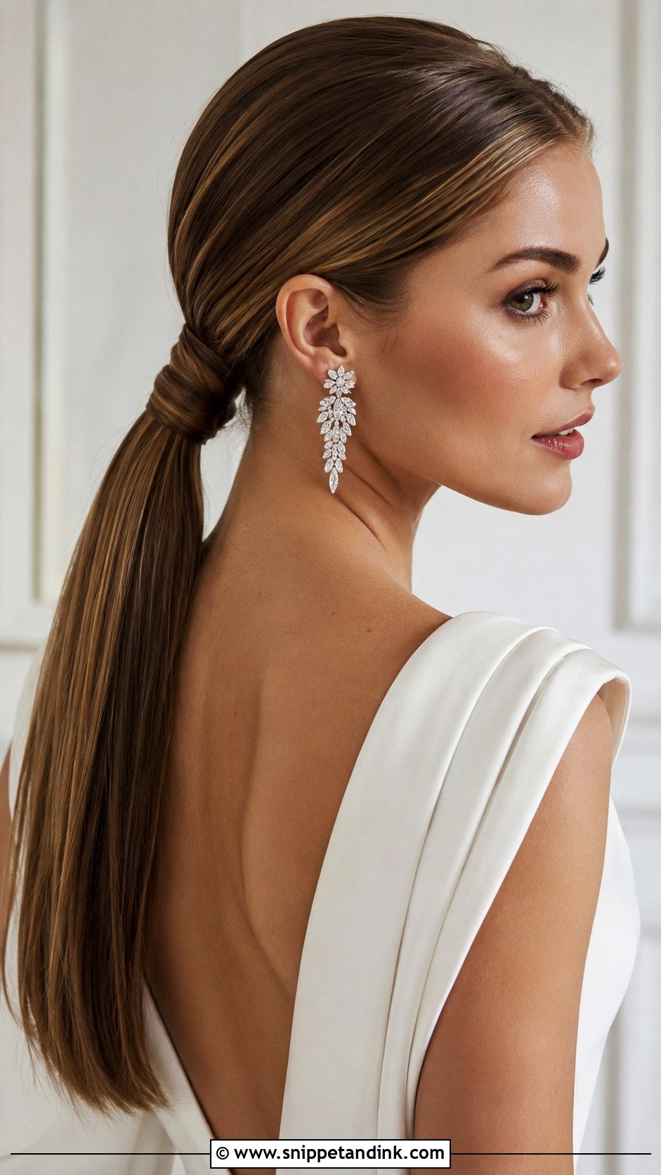 Sleek Low Ponytail - Snippet and Ink - 25 Summer Wedding Hair Ideas