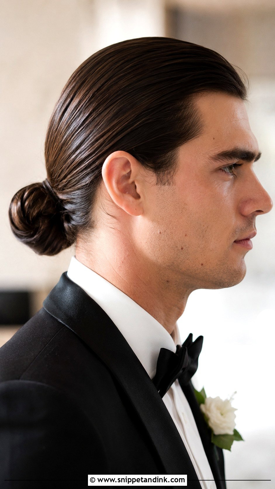 Sleek Low Ponytail - Snippet and Ink - 25 Wedding Hairstyles for Men
