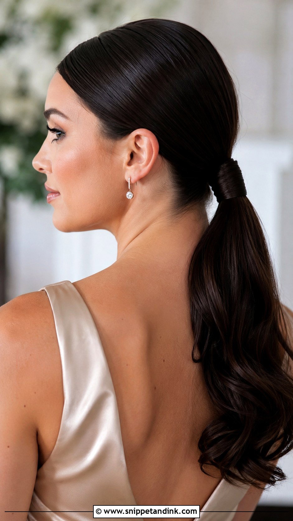Sleek Low Ponytail Bridesmaid Hairdo - Snippet and Ink - 20 Hairdo for Bridesmaid Ideas