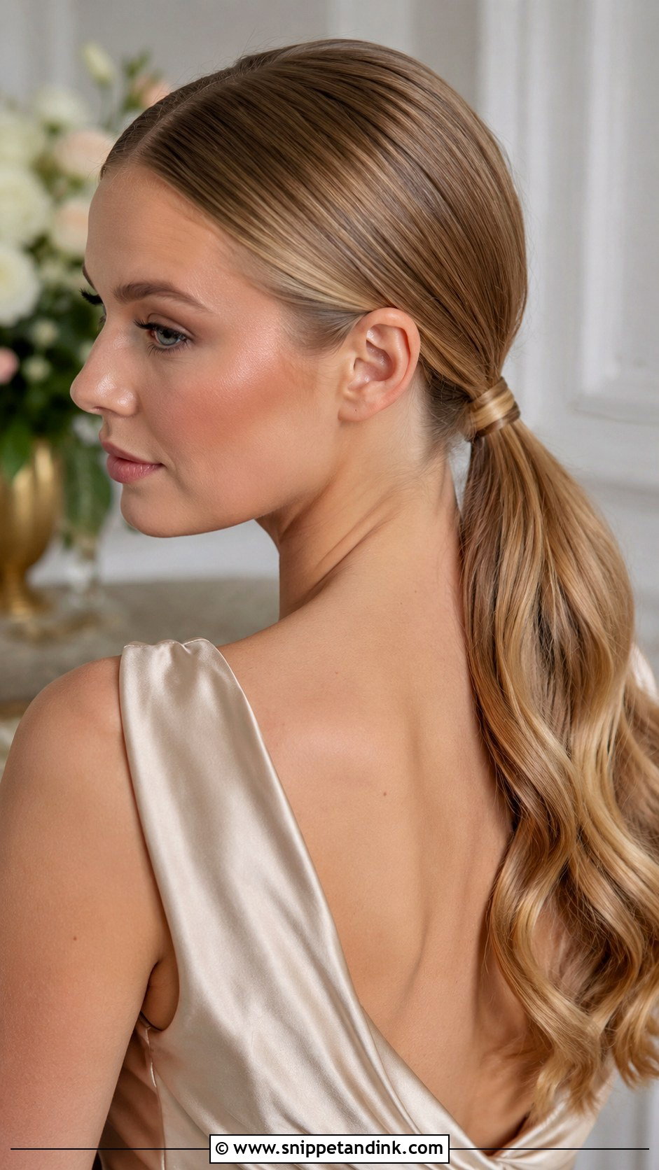 Sleek Low Ponytail Bridesmaid Hairstyle - Snippet and Ink - 30 Hairstyle for Bridesmaid Ideas