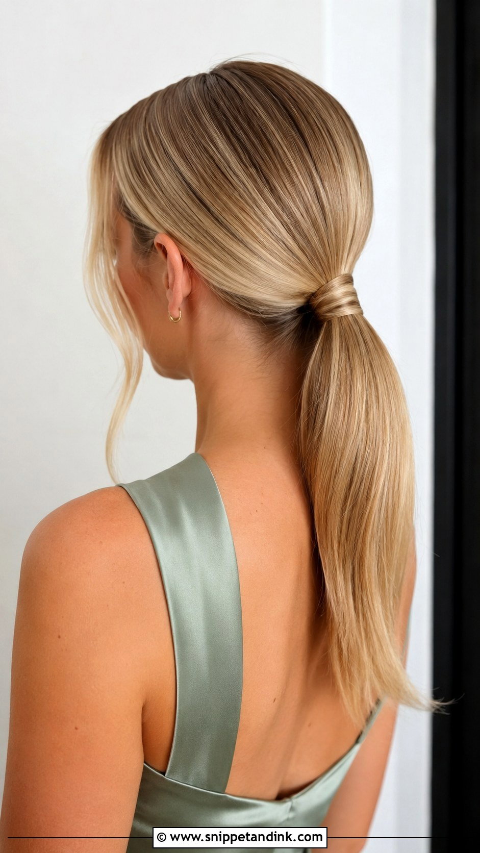 Sleek Low Ponytail Bridesmaid Hairstyle - Snippet and Ink - 20 Bridesmaid Straight Hairstyles