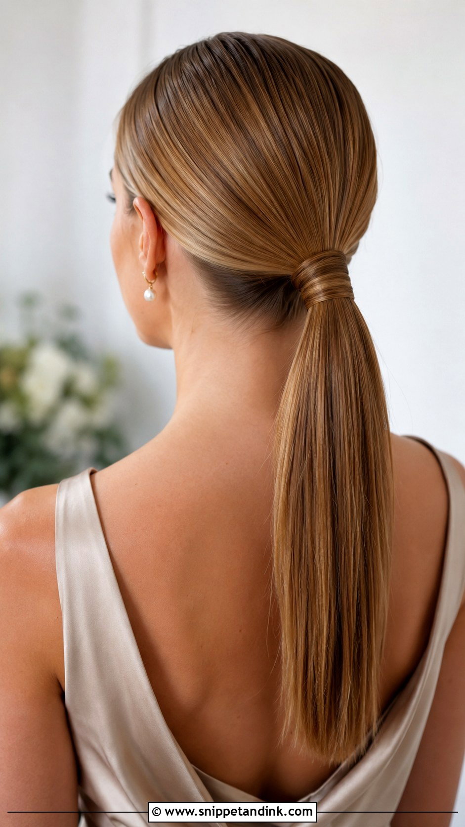 Sleek Low Ponytail Bridesmaid Hairstyle - Snippet and Ink - 20 Wedding Hair Styles Bridesmaid