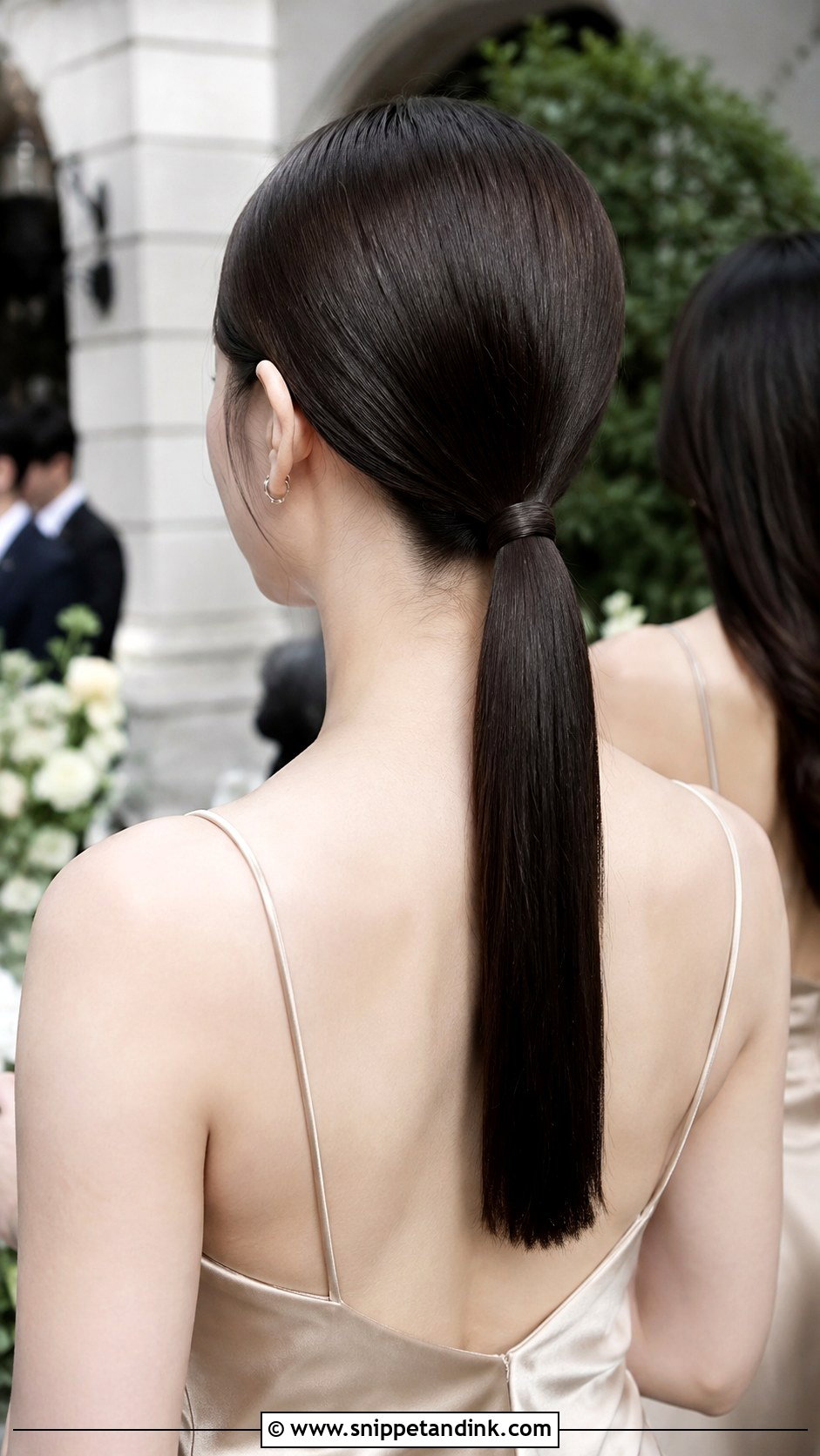 Sleek Low Ponytail Bridesmaid Hairstyle - Snippet and Ink - 25 Bridesmaid Hairstyles