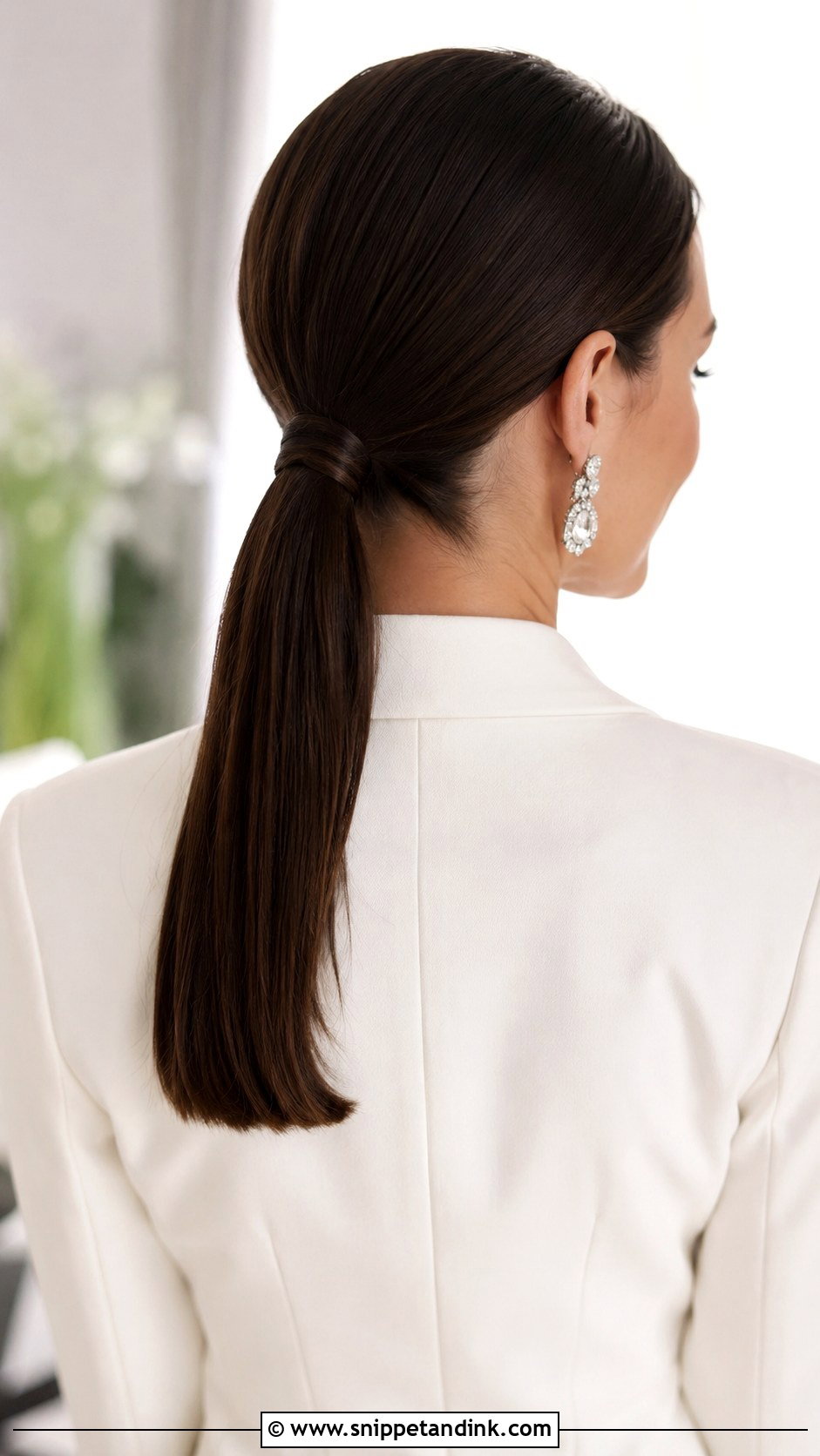 Sleek Low Ponytail Court Wedding Hairstyle - Snippet and Ink - 20 Court Wedding Hairstyles