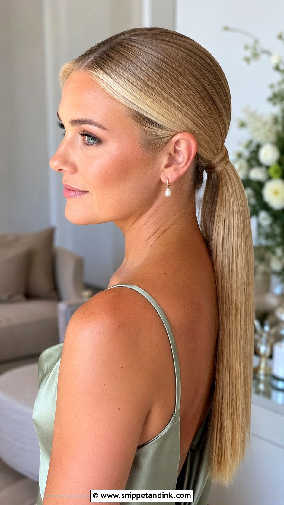 Sleek Low Ponytail For Straight Hair - Snippet and Ink - 20 Bridesmaid Hairstyles Straight Hair