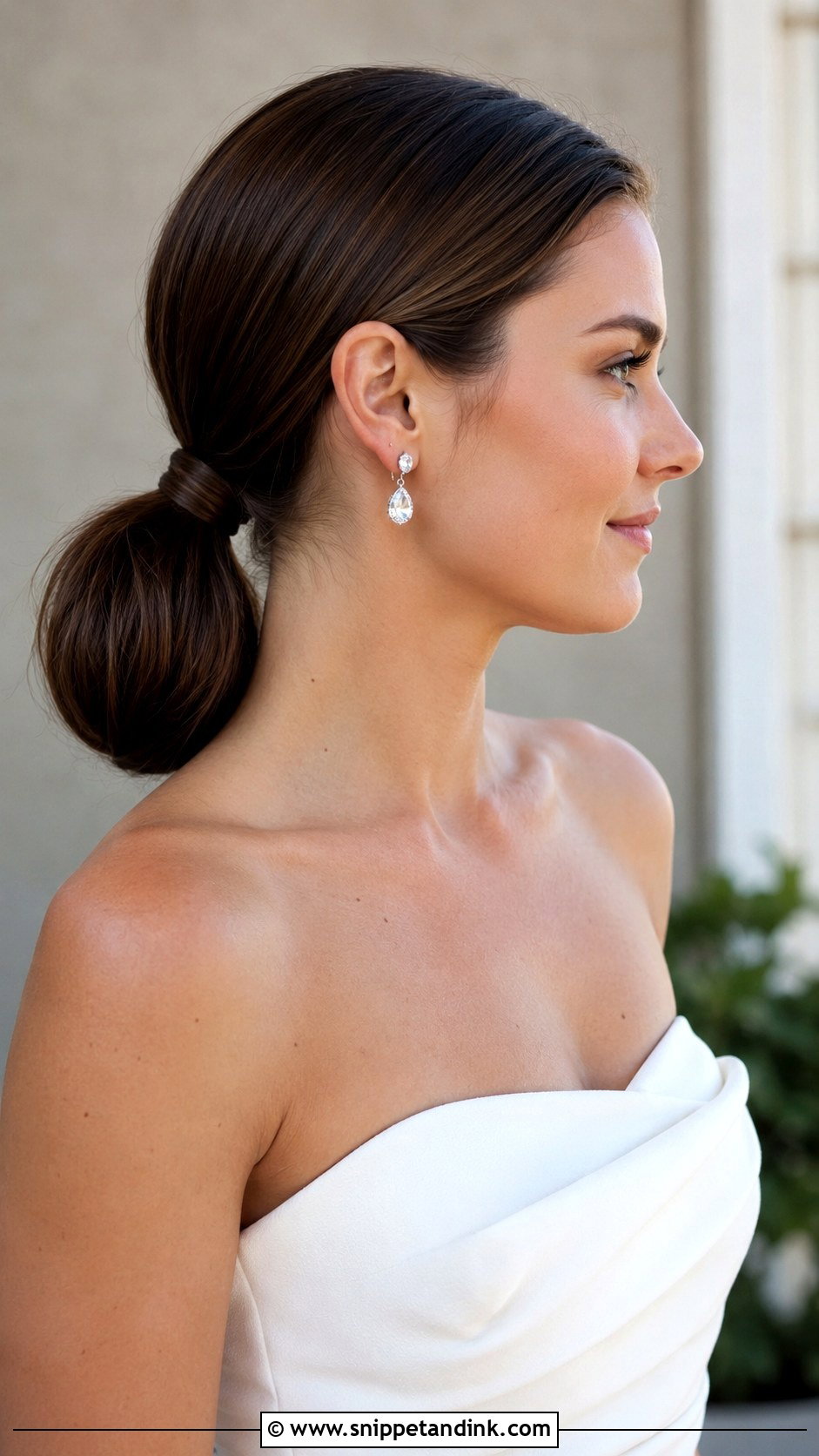 Sleek Low Ponytail Updo - Snippet and Ink - 25 Ponytail Updo Wedding Ideas