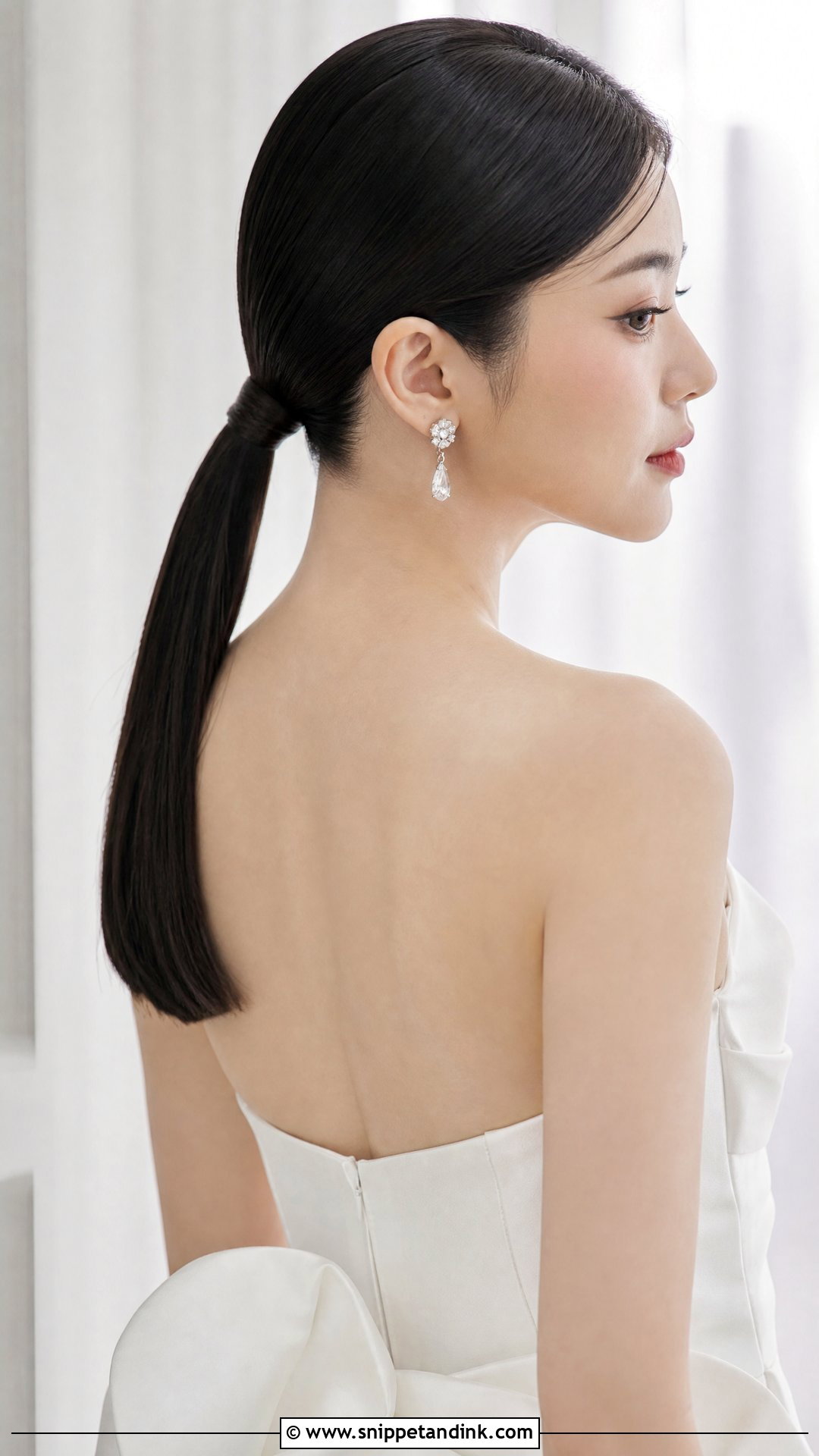 Sleek Low Ponytail Updo - Snippet and Ink - 20 Easy Bridal Updo Ideas