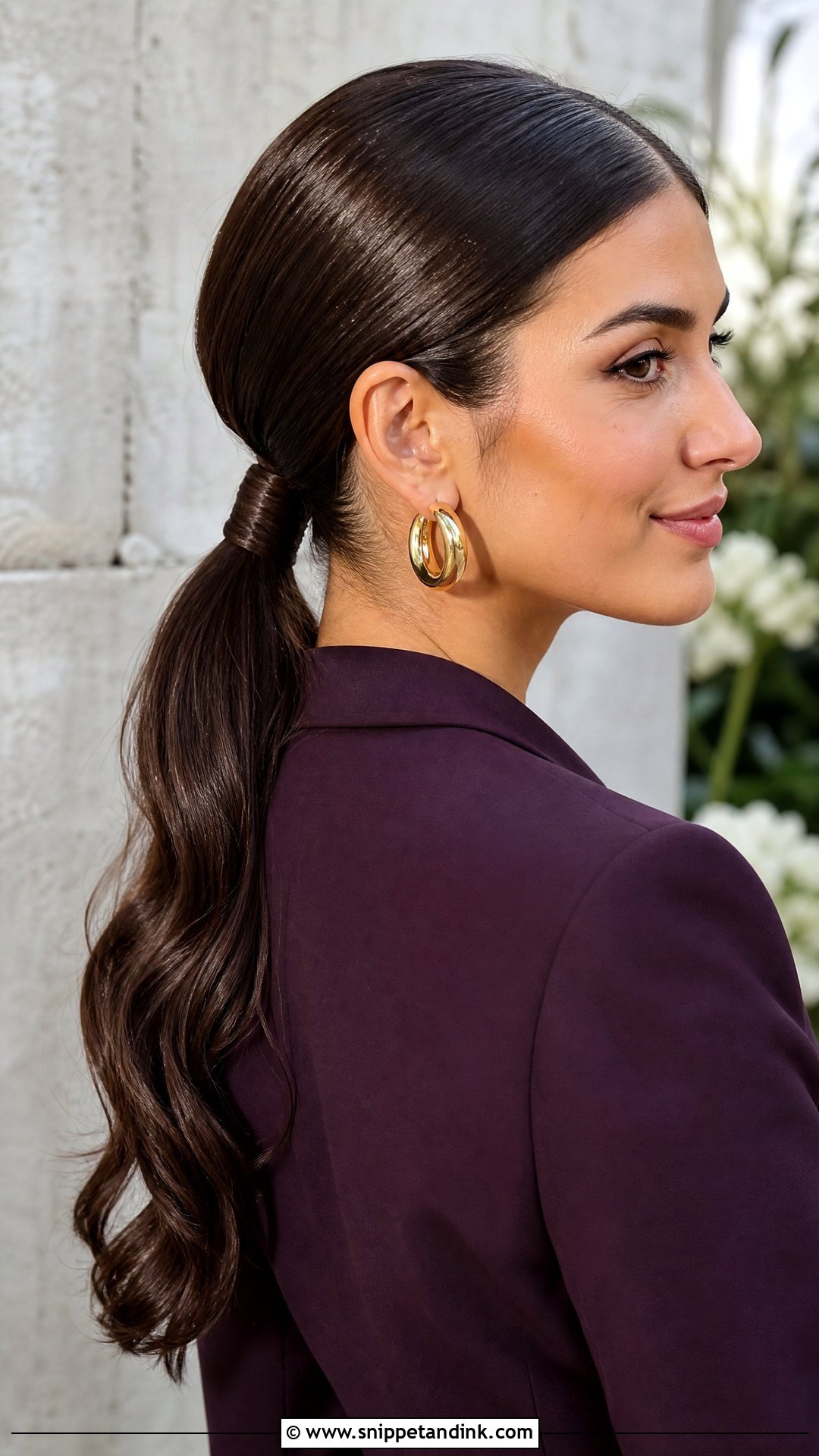 Sleek Low Ponytail Wedding Guest Hairstyle - Snippet and Ink - 15 Fall Wedding Guest Hairstyles