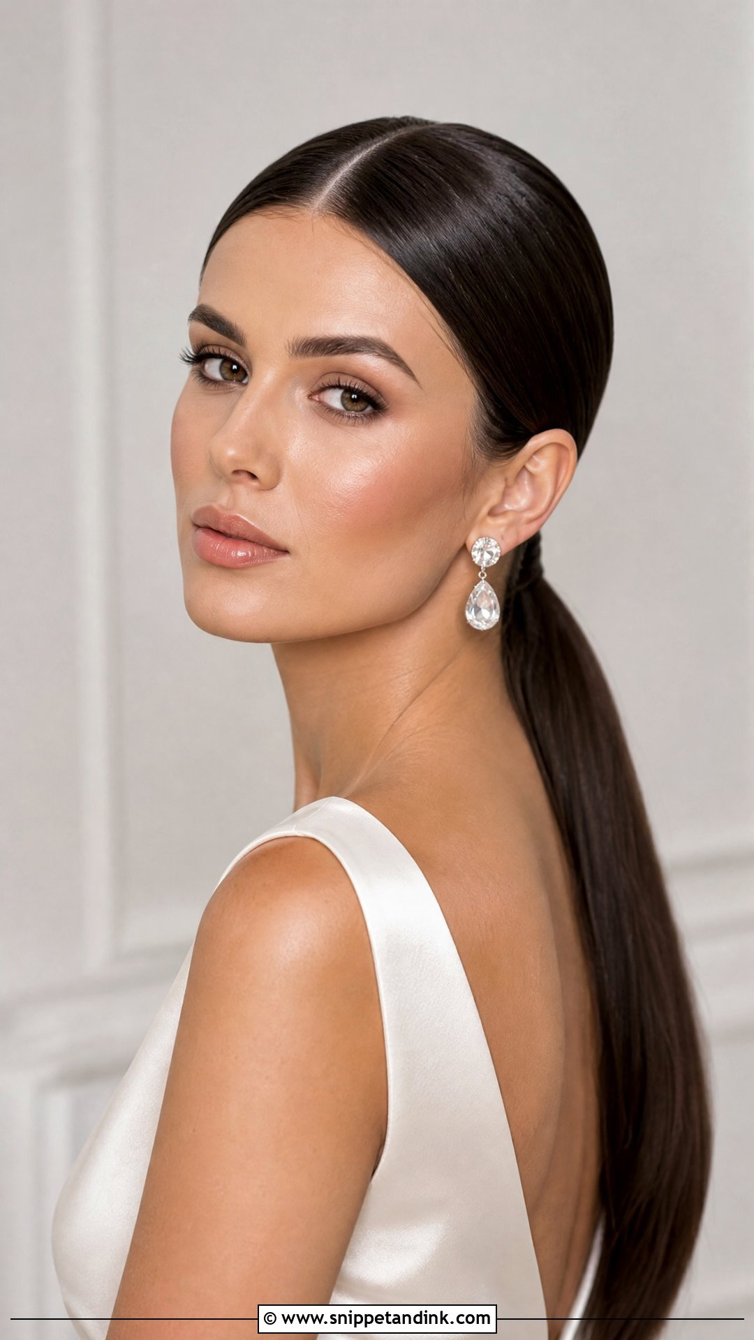 Sleek Low Ponytail Wedding Hair - Snippet and Ink - 15 Easy Hair for Wedding Ideas