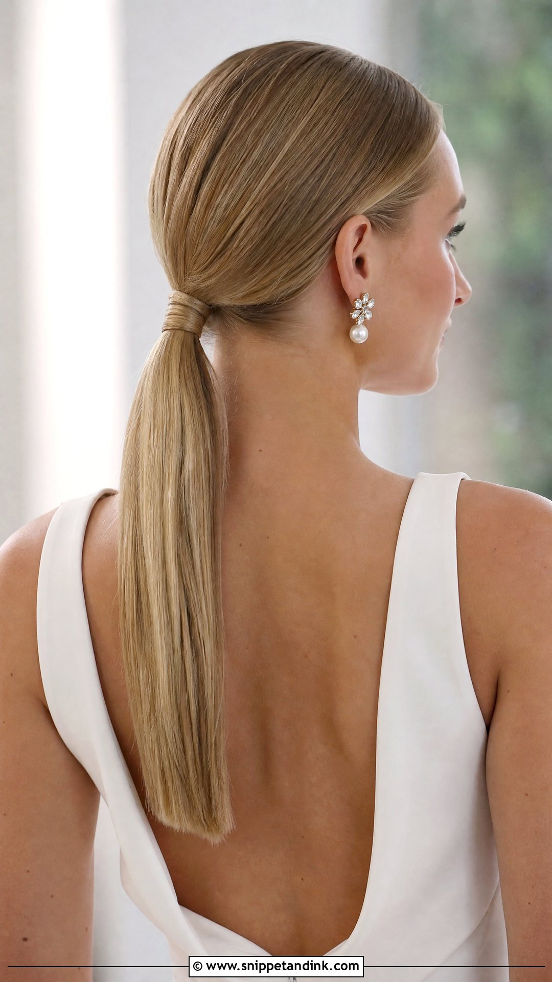 Sleek Low Ponytail Wedding Hairstyle - Snippet and Ink - 20 Marriage Hairstyle Ideas