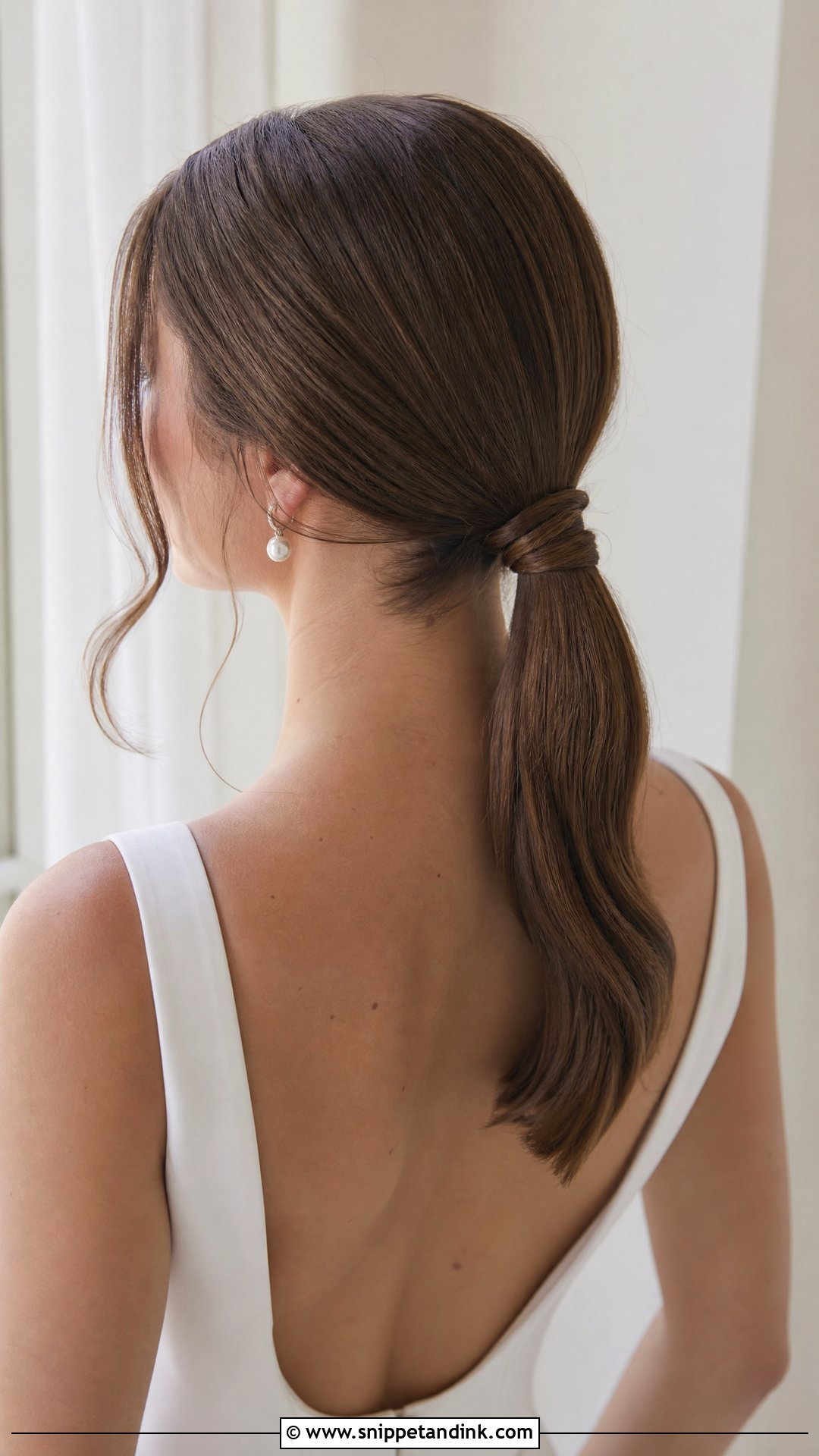 Sleek Low Ponytail Wedding Hairstyle - Snippet and Ink - 20 Wedding Day Hair for Bride Ideas