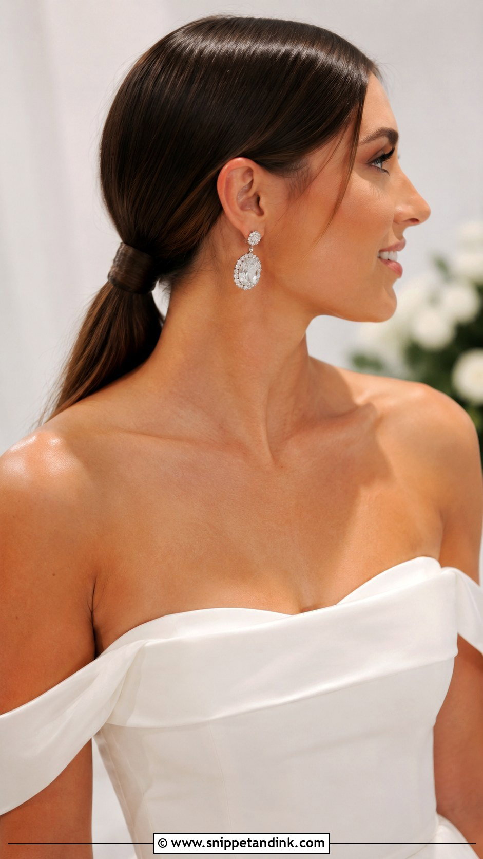 Sleek Low Ponytail Wedding Hairstyle - Snippet and Ink - 25 Bride Wedding Hairstyle Ideas