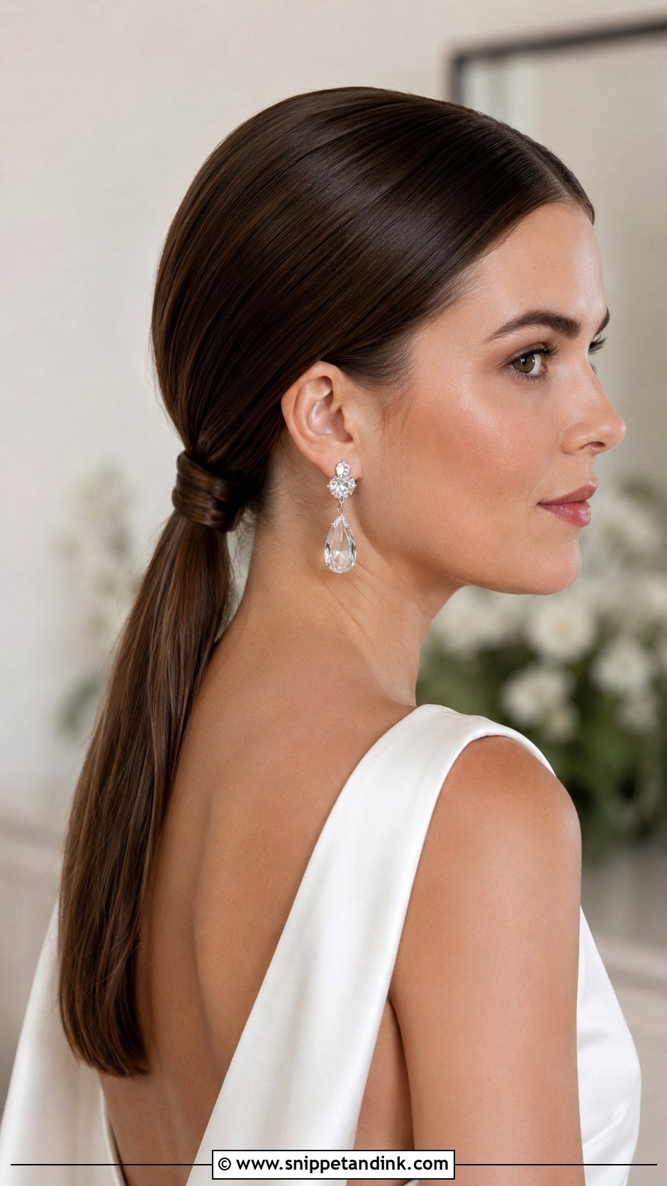 Sleek Low Ponytail Wedding Hairstyle - Snippet and Ink - 25 Elegant Wedding Hairstyles