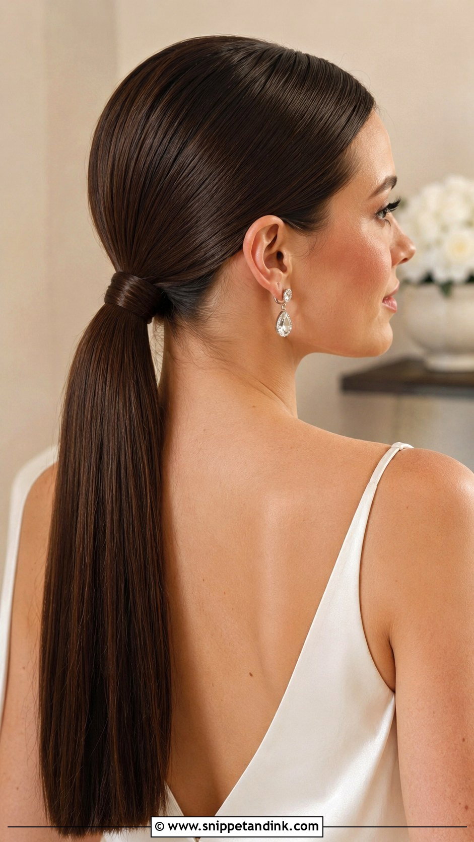 Sleek Low Ponytail Wedding Hairstyle - Snippet and Ink - 25 Simple Hairstyle for Wedding Ideas