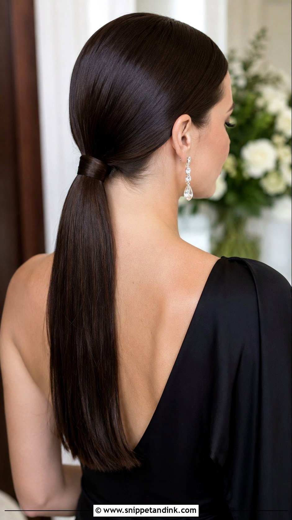 Sleek Low Ponytail Wedding Hairstyle - Snippet and Ink - 25 Wedding Ponytail Hairstyles Bridesmaid