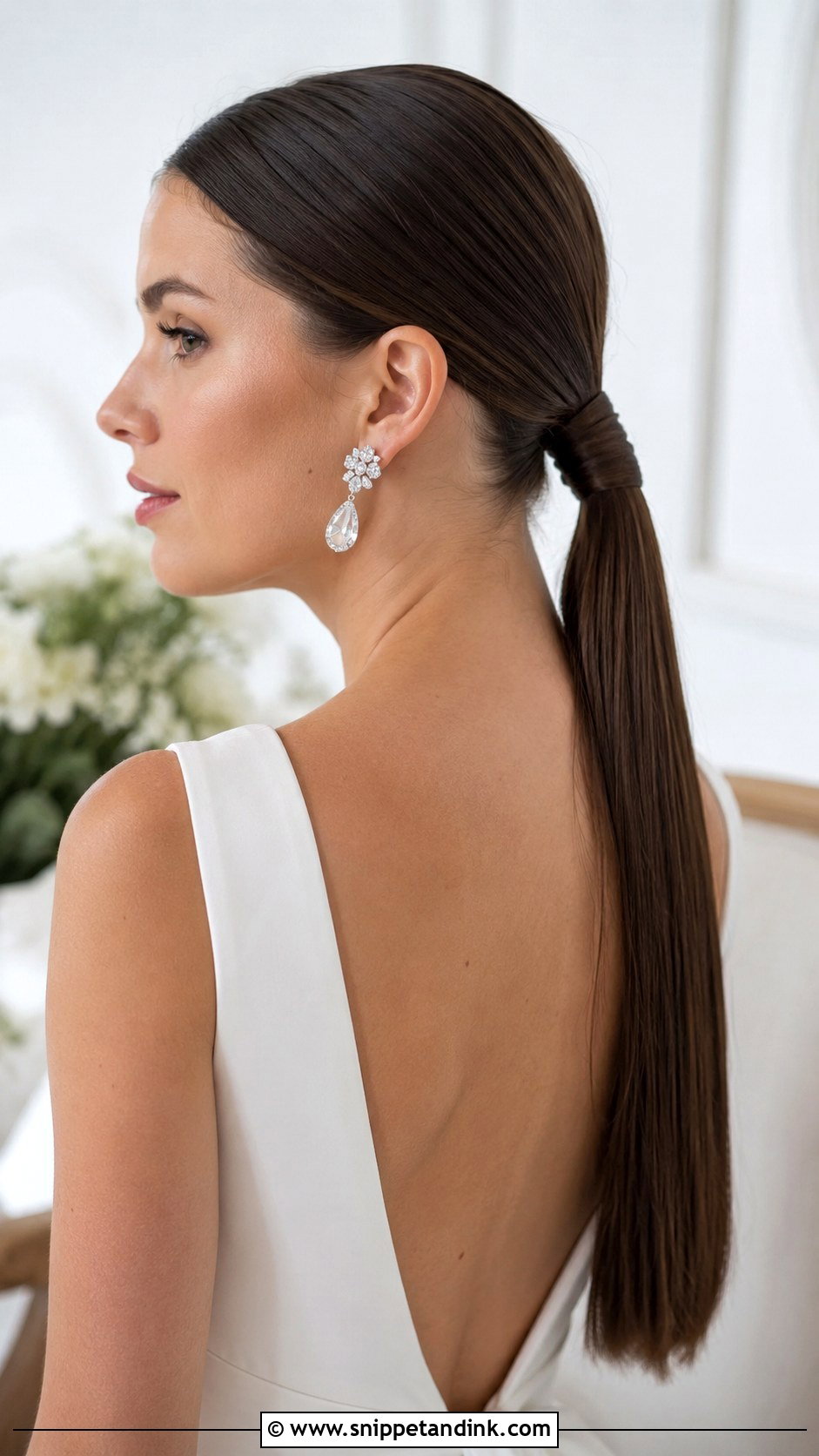 Sleek Low Ponytail Wedding Hairstyle - Snippet and Ink - 30 Bride Wedding Hairstyles