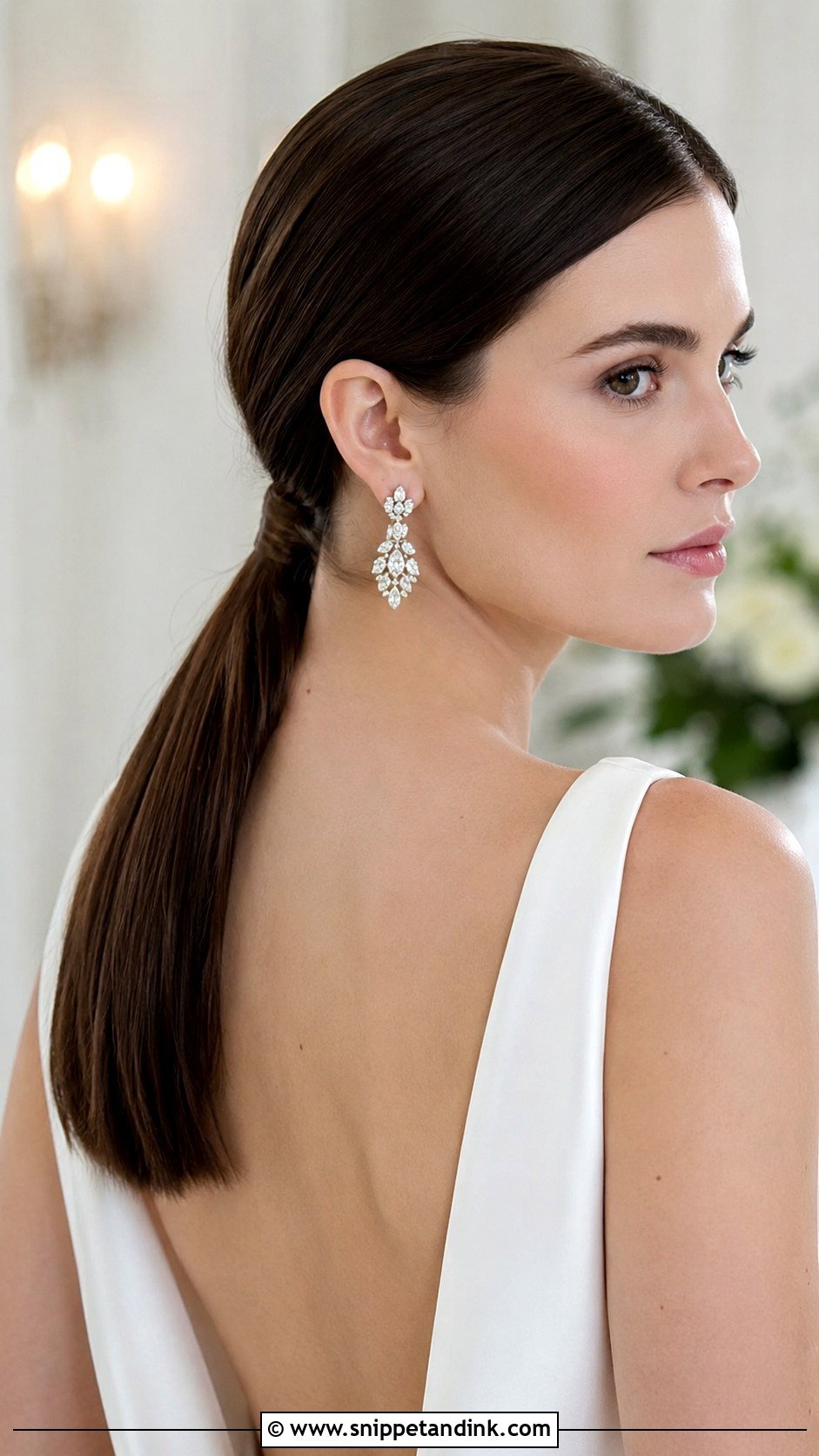 Sleek Low Ponytail Wedding Hairstyle - Snippet and Ink - 35 Hairstyle for Wedding Ideas