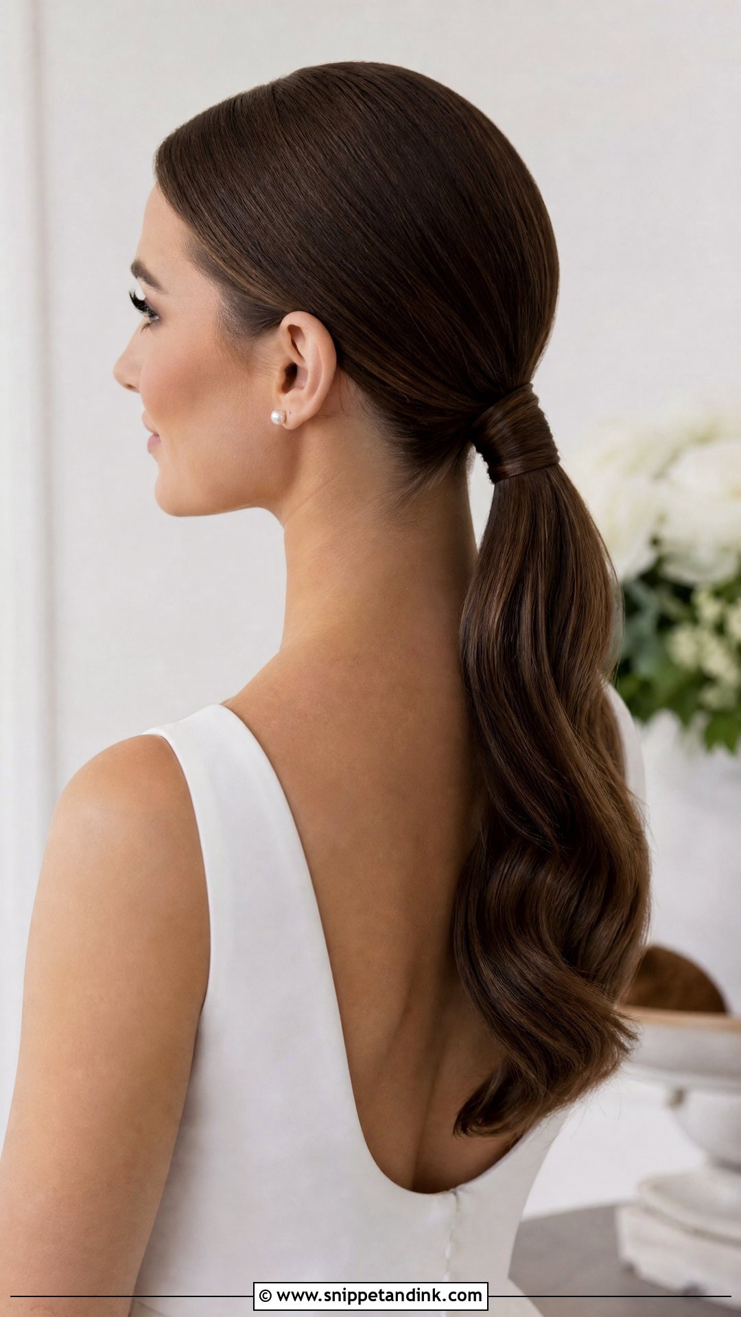 Sleek Low Ponytail Wedding Hairstyle - Snippet and Ink - 15 Basic Hairstyles for Wedding