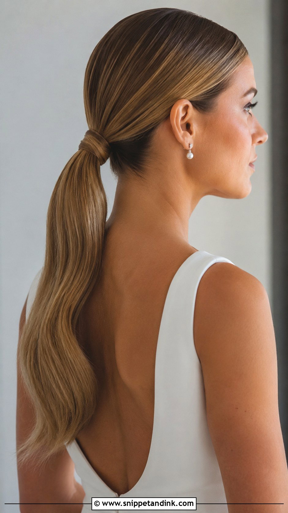 Sleek Low Ponytail for Brides - Snippet and Ink - 25 Hairstyles for Brides