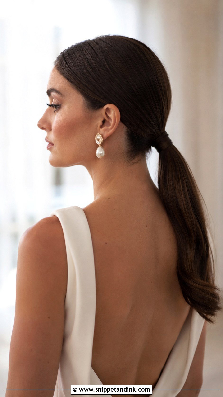 Sleek Low Ponytail for Brides - Snippet and Ink - 20 Hair Styling for Wedding Ideas