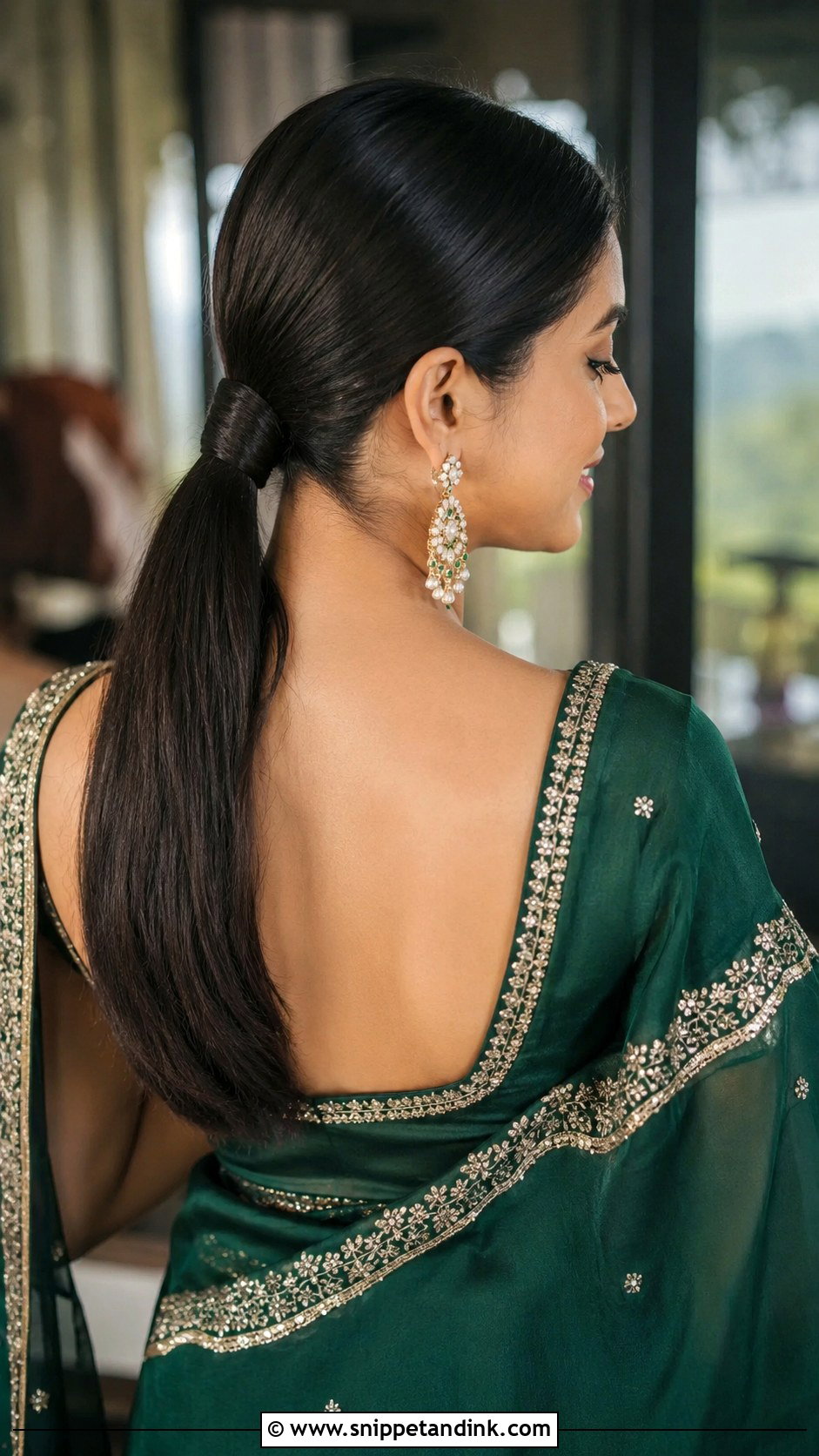 Sleek Low Ponytail for Guest - Snippet and Ink - 20 Hair Do for Indian Wedding Ideas