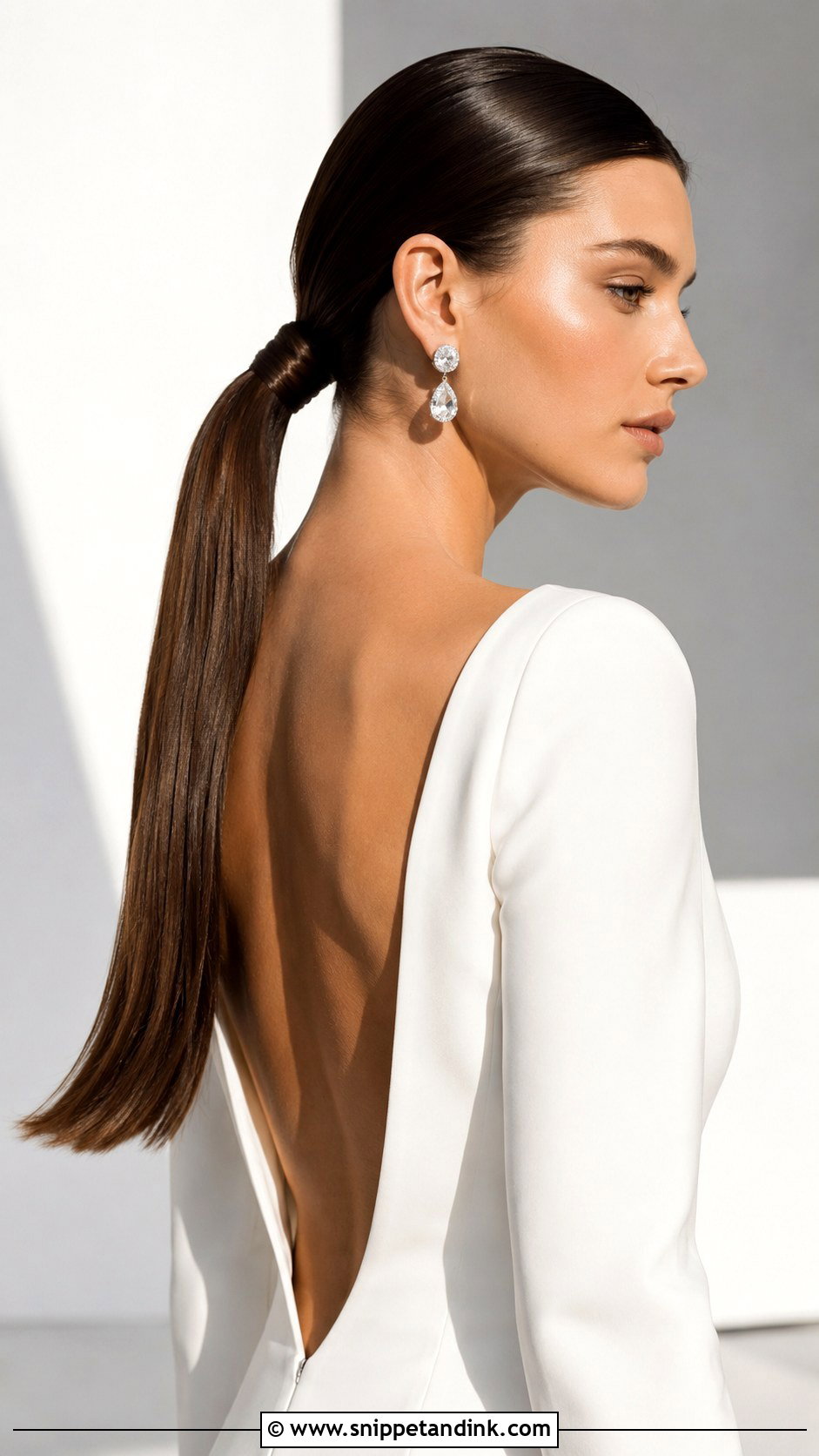 Sleek Low Ponytail for Marriage - Snippet and Ink - 25 Hairstyle for Marriage Ideas