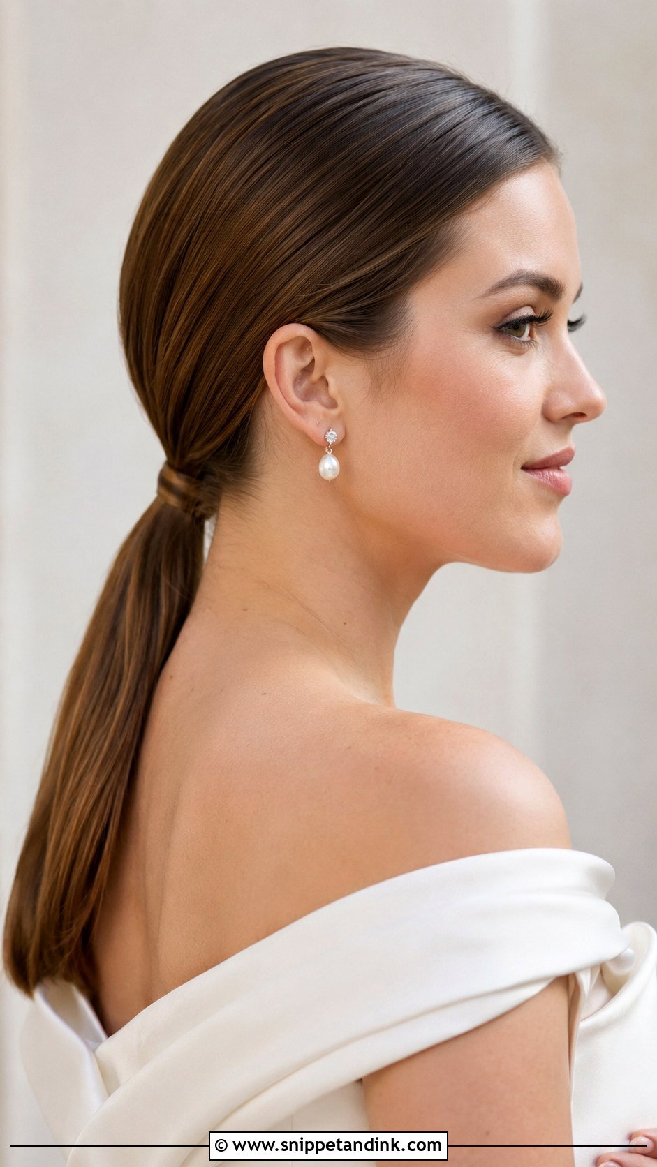 Sleek Low Ponytail for Wedding - Snippet and Ink - 20 Hair Ponytail Styles Wedding